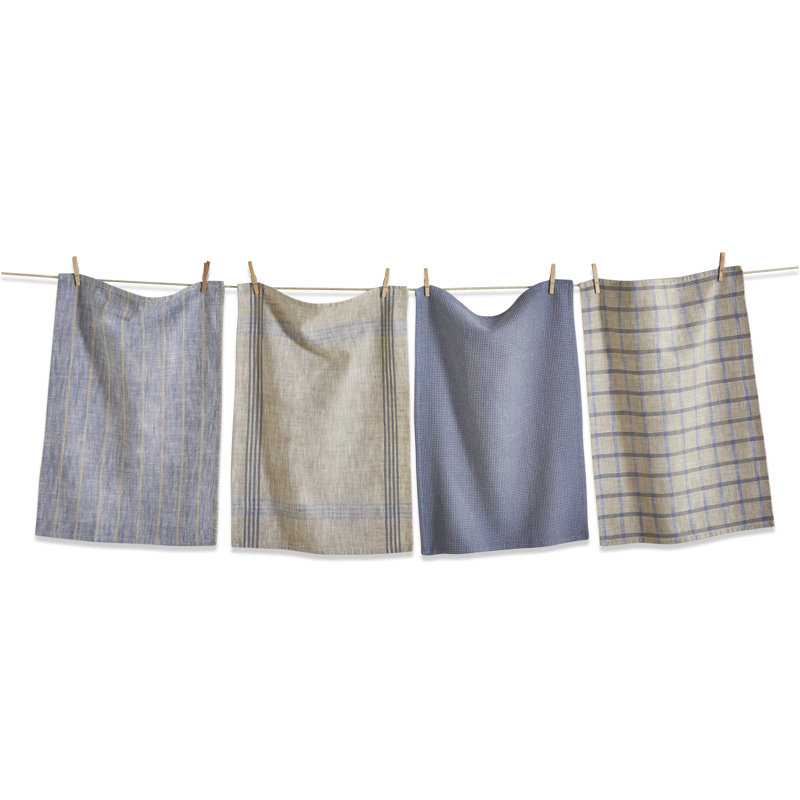 Canyon Woven Dishtowel S/4 Blu Denim, Blue