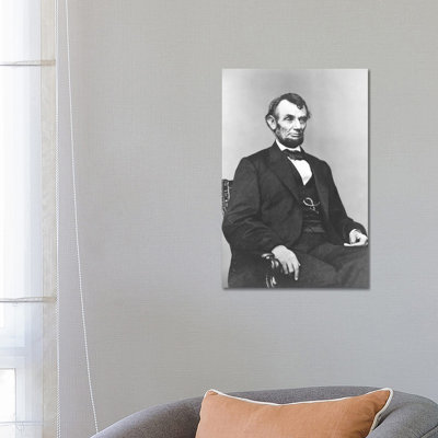 Restored Civil War Era Painting Of President Abraham Lincoln by Stocktrek Images - Wrapped Canvas Gallery-Wrapped Canvas Giclée