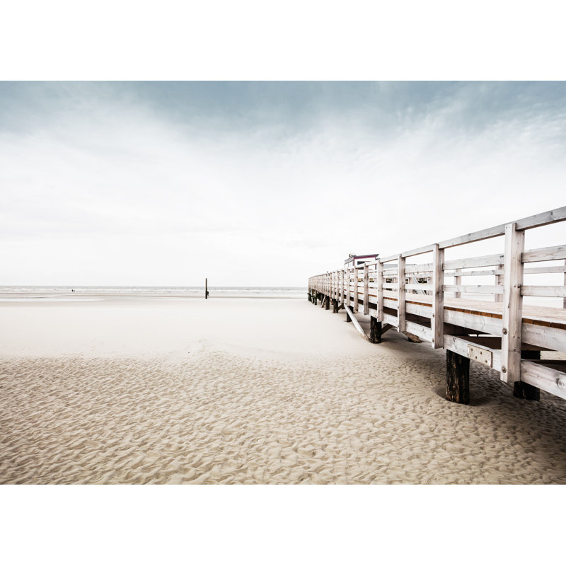Beach Scene - Print, Natural Oak Framed, 25.4cm H x 34.1cm W x 1cm D