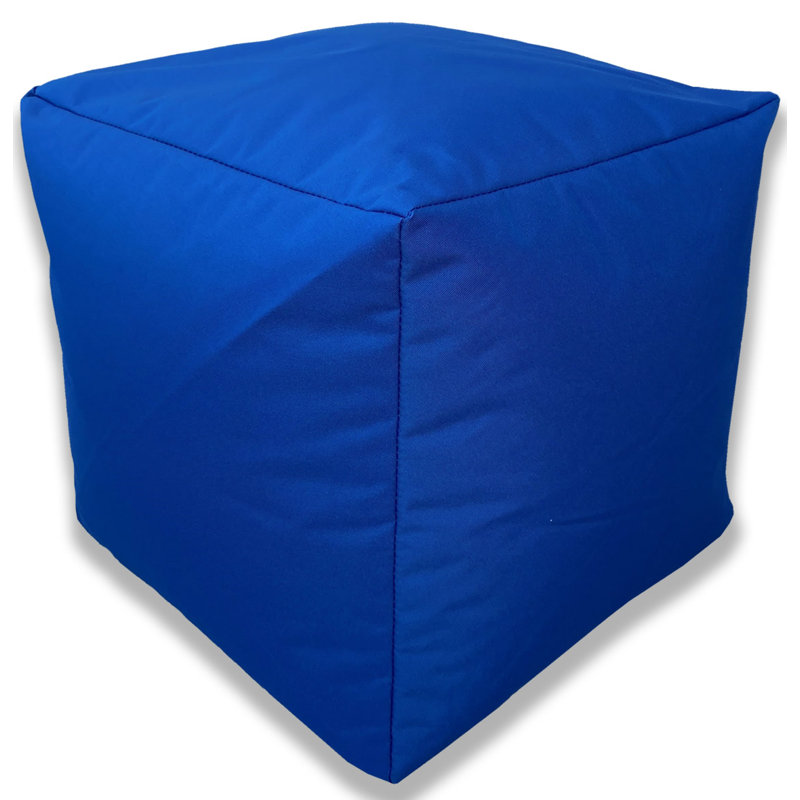 40cm Wide Square Pouffe Ottoman, Blue