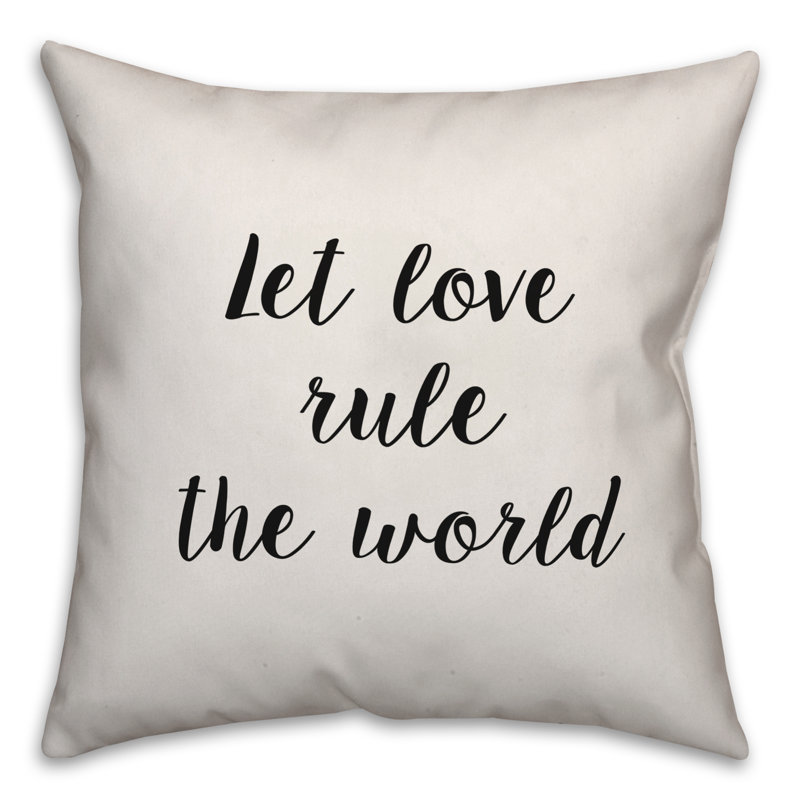 Coussin Let Let règle le monde, 16 po x 1 po