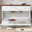 Lit escamotable simple avec 3 tiroirs et tablette ouverte, lit escamotable mural peu encombrant, blanc