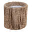 Bougie parfumée au jasmin en corde tressée pour la décoration du salon - Bougie moderne en verre pour table basse, étagère ou chambre - 10 cm, marron et transparent