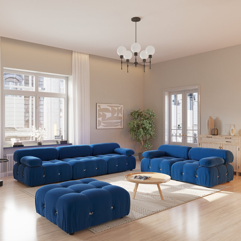 Ensemble de salon modulaire 3 pièces, Bleu