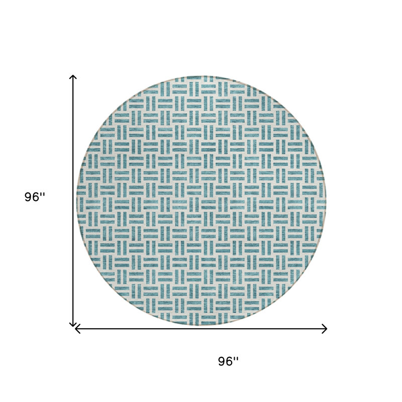 Tapis rond bleu 8 po
