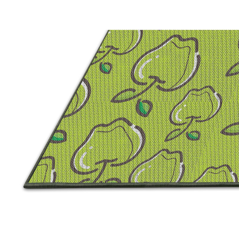 Tapis vert/noir à motifs, Rectangle 3 pi x 5 pi
