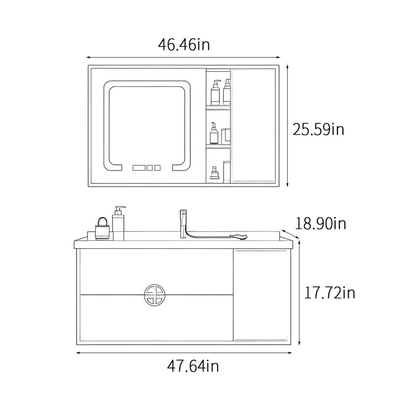 Chinese style bathroom cabinet