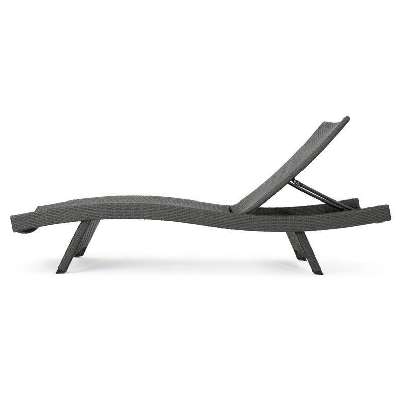 Blaise Outdoor Wicker Chaise Lounge, Walnut, 1