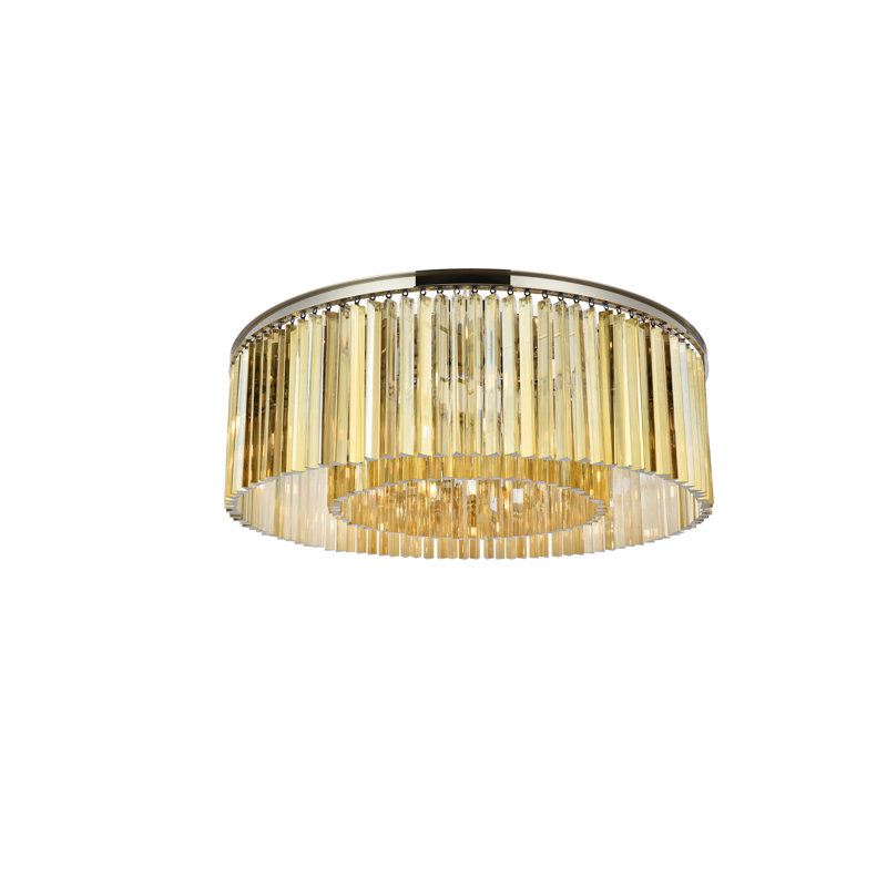 Dahlonega Flush Mount, Golden Teak (Smoky), Polished Nickel