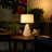 Concord Bone Porcelain Table Lamp - 30", White & Walnut, 4-Way Rotary Switch