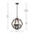 Brucker 4-light Antique Black Metal And Brown Natural Wood Chandelier