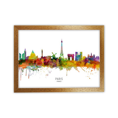 Paris France Skyline by Michael Tompsett - Print
