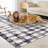 9x12 Geometric Checkered Area Rug, Modern Washable Floor Carpet, Non-Slip Low Pile Soft Rug for Bedroom Living Room Dining Room, Black-1650057355-1650057354