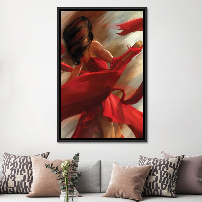 «Beauty in Motion», impression sur toile, H 26 po x l 18 po x P 1,5 po, Toile avec cadre noir, Pas de tapis