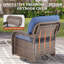 Ensemble de 5 pièces en rotin d'extérieur de qualité supérieure, 2 chaises coulissantes pivotantes avec dossiers en forme de T, 2 repose-pieds multifonctionnels et une table d'appoint en verre renforcé pour le patio, le jardin, la piscine et la cour-123039737