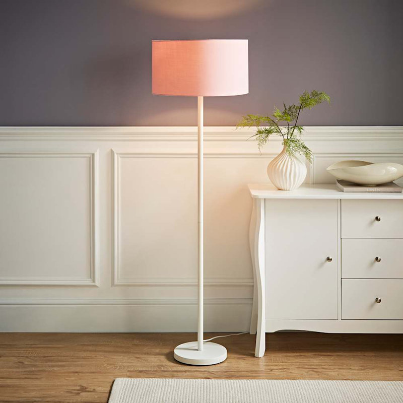 Romeir 148cm Matte Traditional Floor Lamp, Blushed Pink, No