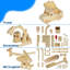Easy Playhouse: Ensemble de jouets de construction en bois 3 pièces