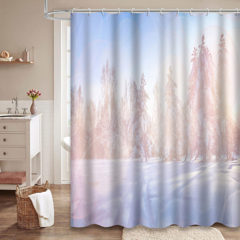 Rideau de douche Winter Blue, L 72 po x l 78 po