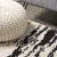 Jubei Modern Bold Strie' Shag Beige/Black/Yellow Rug-132420044