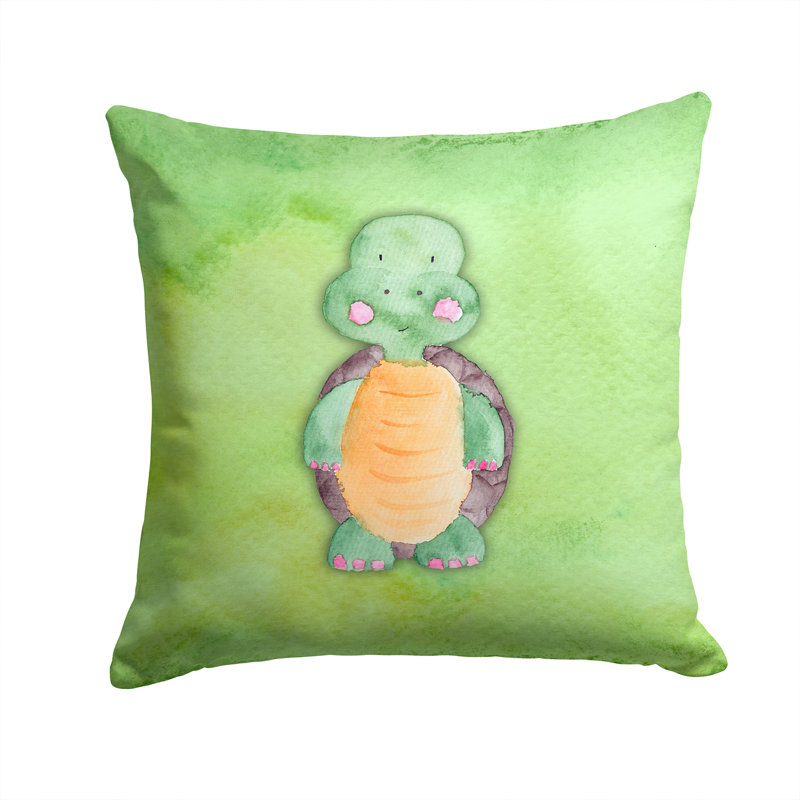 Coussin décoratif intérieur/extérieur en aquarelle turtle, 14 po x 14 po