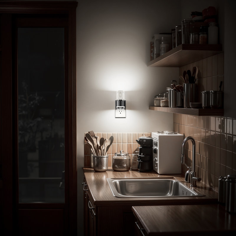 LED Night Light, 5000K, Bubble Column, Black, Sliding Dimmer, Rotatable Plug
