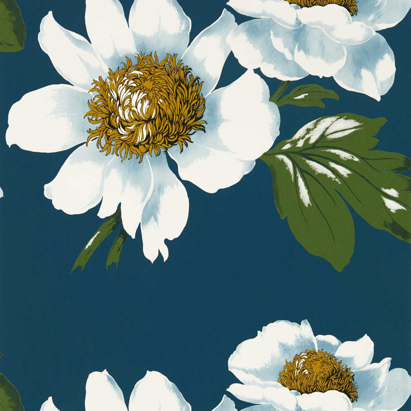 Paeonia Wallpaper, Azurite/Meadow/Nectar