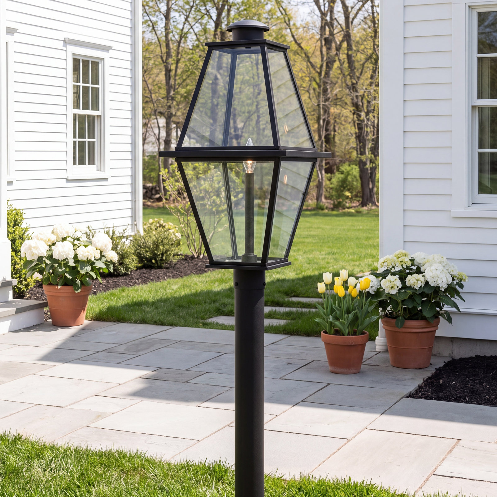 Asuka Metal Outdoor Lantern Head, Textured Black