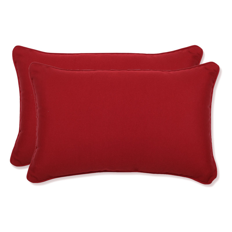 Pompeii Red Medium Outdoor Rectangular Throw Pillows Set
