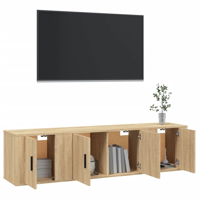 Luckey TV Stand for TVs, 40cm H x 160cm W x 34.5cm D, Sonoma Oak