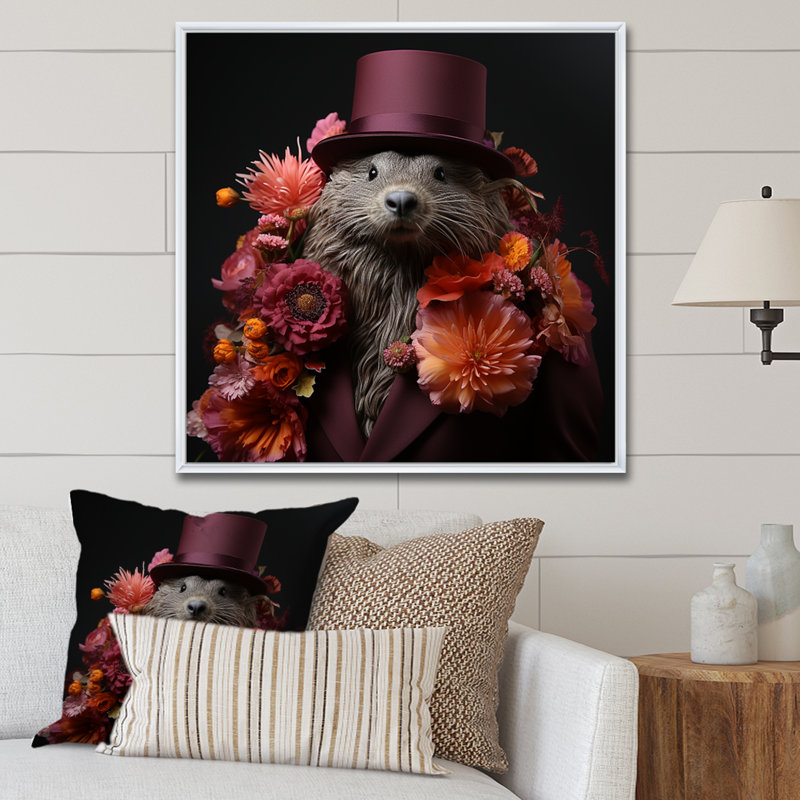 Autumn Wonders II - animaux, art mural, Cadre flottant blanc, H 30 po x l 30 po x P 1,5 po