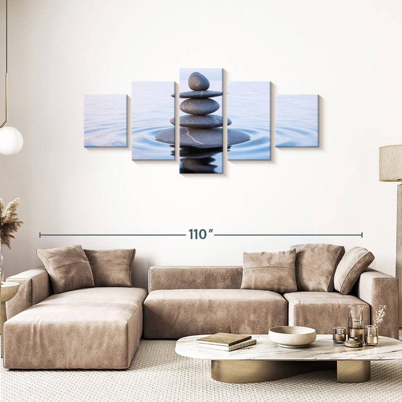 Ensemble de 5 pièces zen, H 36 po x l 80 po x P 1,25 po