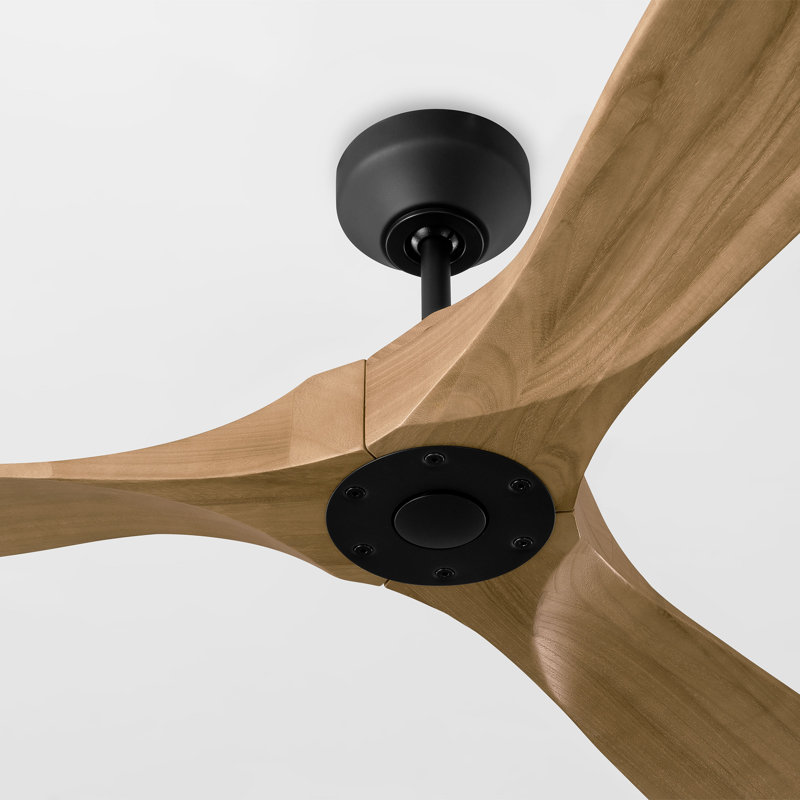  Smart 60" Ceiling Fan, Matte Black, 11.68" H x 60" W x 60" D, Natural Honey