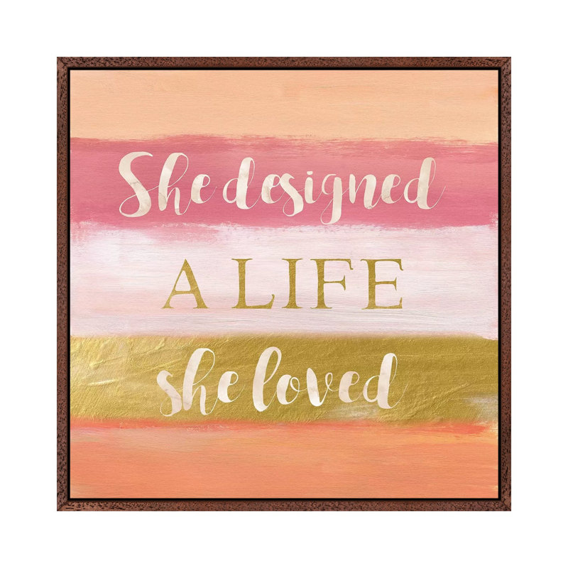 She Designed by Nan - Print on Canvas, 66.04 cm H x 66.04 cm W, Classic Brown Wood Framed