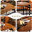 Brown Rectangular Solid Wood Dining Table-962758030