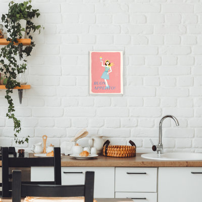 Buon Appetito Vintage Italian Poster Wall Plaque, design by Rachel Nieman