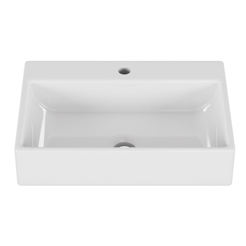 20.6" Square Ceramic Vessel Sink, Premium White Above-Counter Bathroom Basin for 32-Inch Vanity Cabinet, Modern Artistic Design