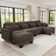 Canapé d'angle modulaire capitonné avec poufs amovibles