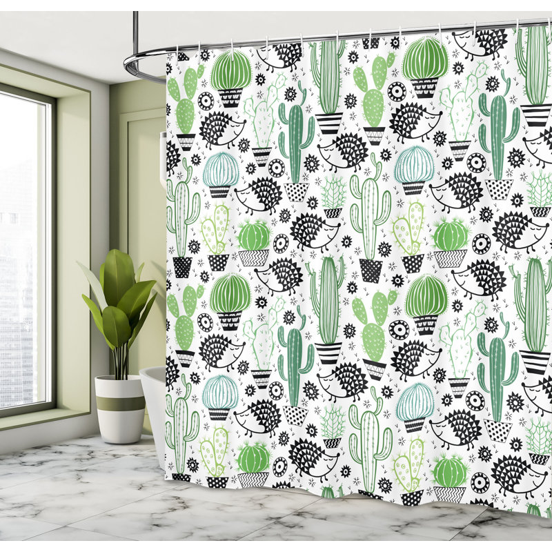 Shower Curtain with Hooks Included, 70" H x 69" W
