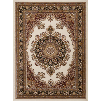 Elegant Medallion Rug In Polypropylene For High-traffic Home Spaces