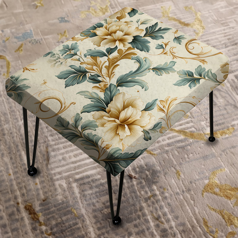 Cadre victorien rétro avec motif victorien IV - Repose-pieds rectangulaire damassé