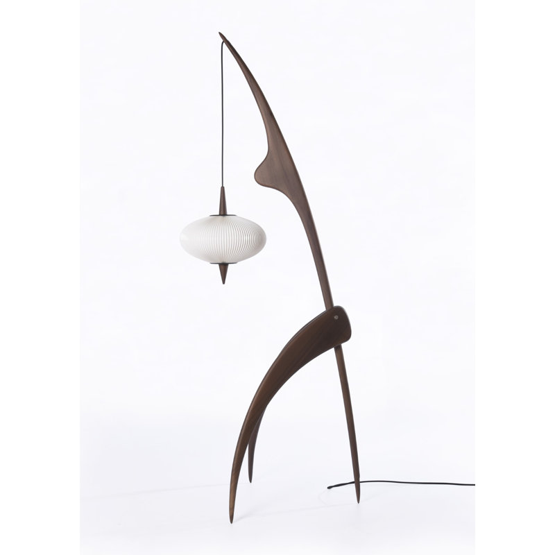 Praying Mantis Floor Lamp, French Walnut