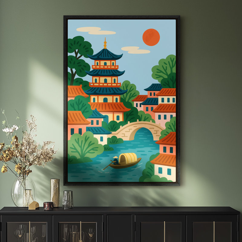 Art mural encadré, impressions murales abstraites rétro pour chambre à coucher - 24 po x 36 po x 3 panneaux, Noir