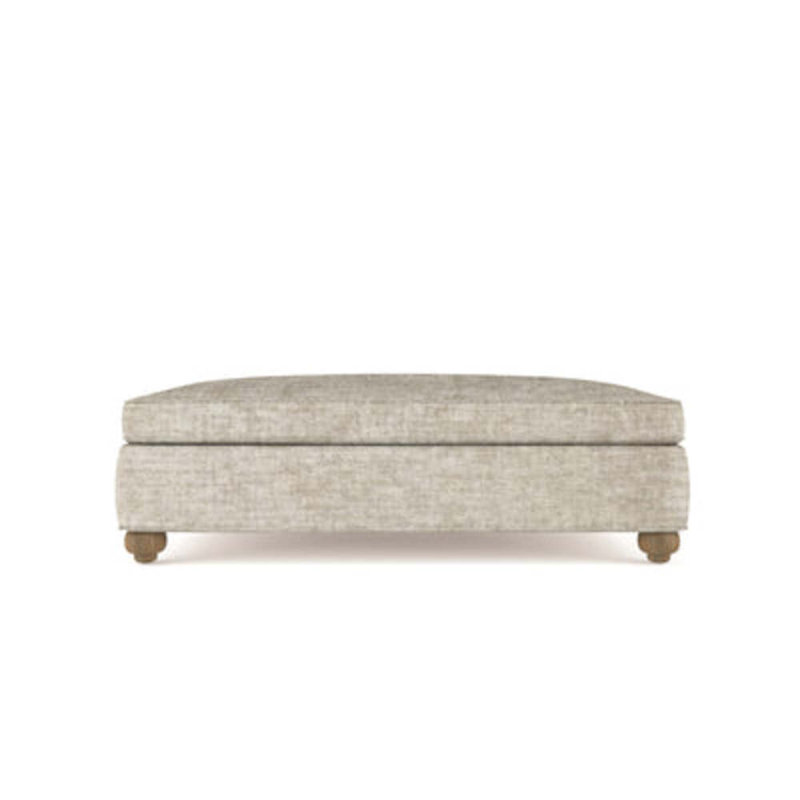 Leroy Ottoman, Plush Velvet Oyster, Weathered
