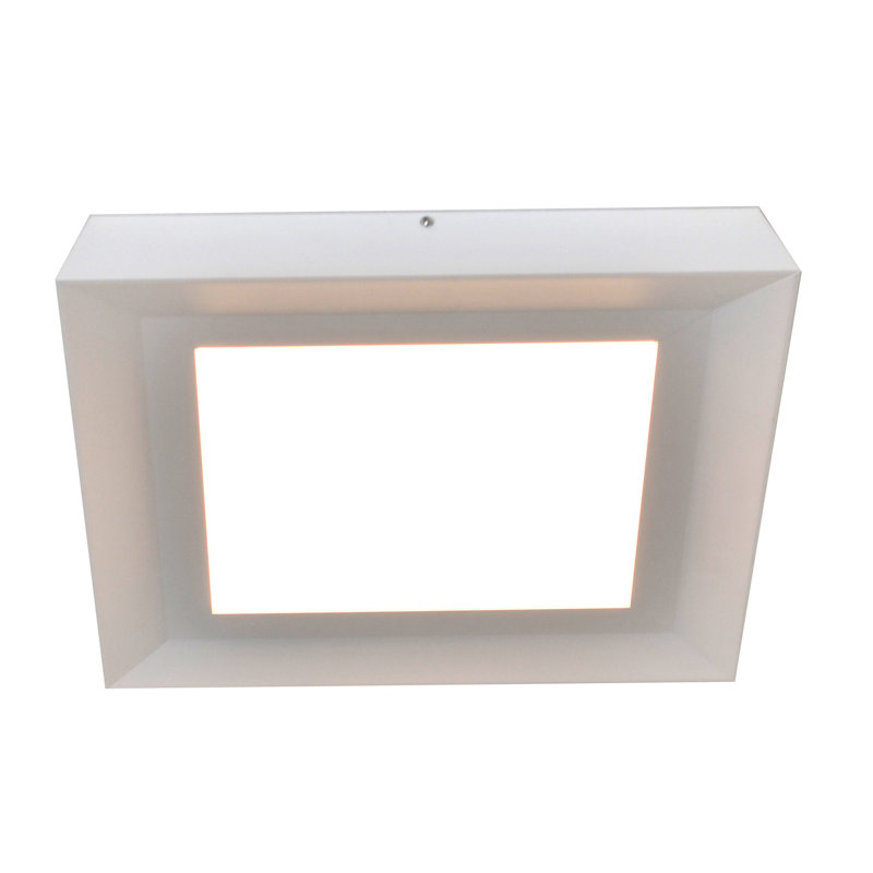 Plafonnier encastré carré simple 15" 1-light Seale, Blanc