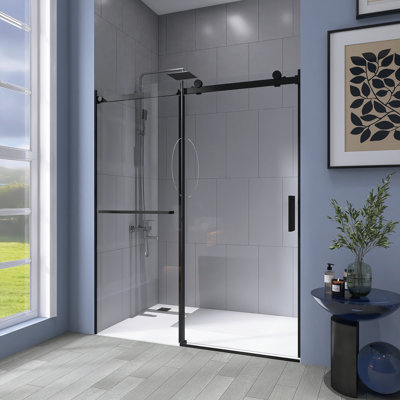 56" - 60" X 72" Framed Single Sliding Shower Door With 8Mm Tempered Glass