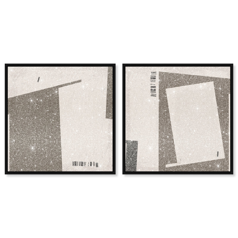 Structural Set Set by Oliver Gal, 25"H x 25"W, Black Floater Frame