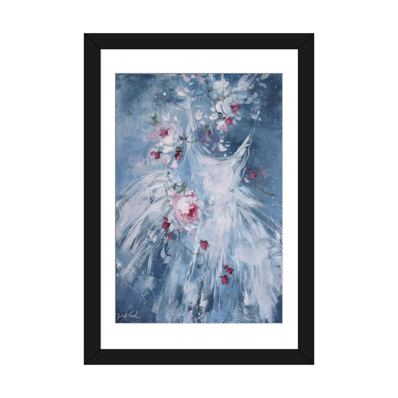 «In Blue» par Debi Coules, impression sur toile tendue, Papier d'art encadré noir, Blanc, H 24 po x l 16 po x P 1 po