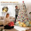Flocked Pre-Lit Artificial Christmas Tree with 150 LED Lights and 8 Lighting Modes, Foldable Stand for Indoor Holiday Decor-378831560