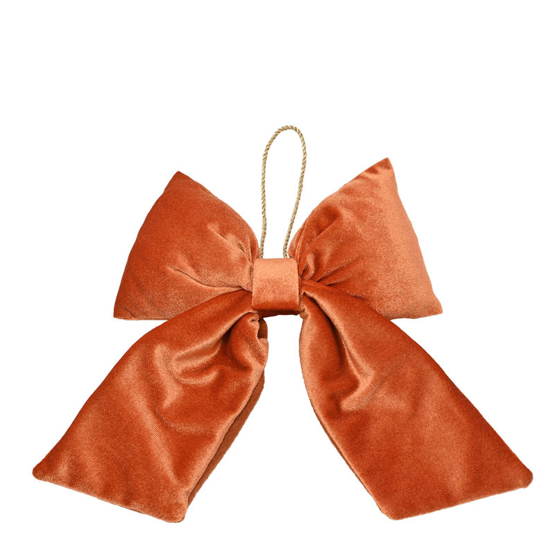 Velvet Bow Hanger Burnt Orange Medium, Orange