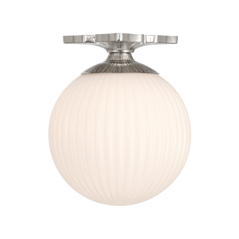 Altimari 10'' Polished Nickel Semi Flush Mount, Frosted, Nickel